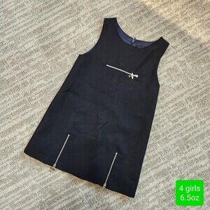 Floriane girl's navy blue airplane shift tank dress size 4